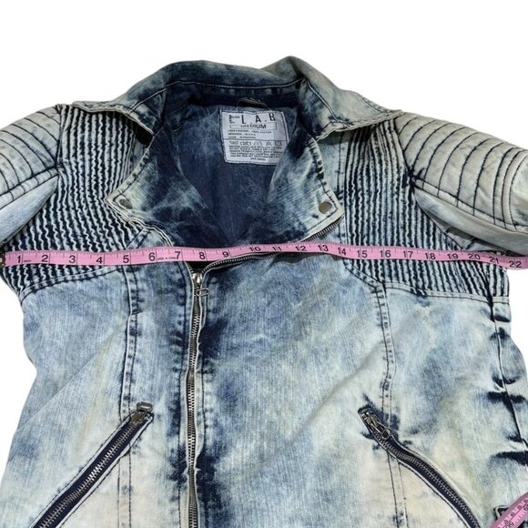 Vintage Denim Moto Jacket Size Medium - Picture 16 of 16